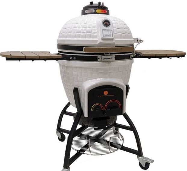 Vision Grills XR402 Deluxe Ceramic Kamado Grill - White