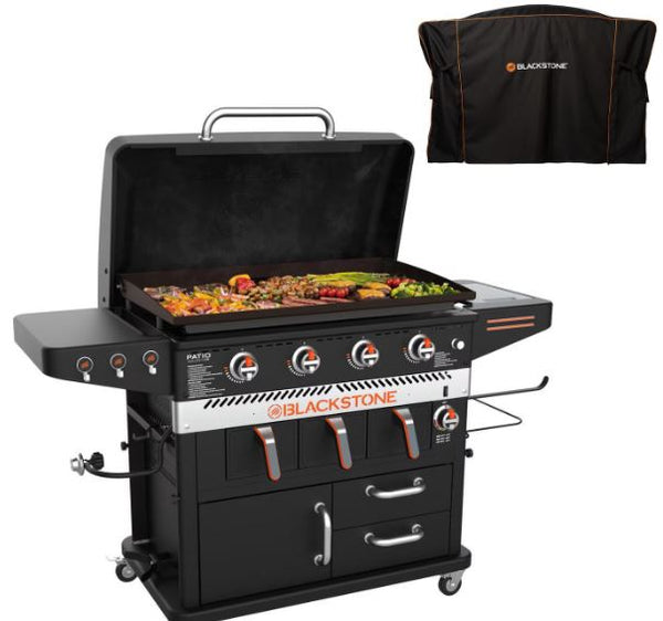 Blackstone 36‑Inch Griddle with Built‑In Air Fryer & Heavy‑Duty Cover – 4 Zones, 768 sq in, 60,000 BTU