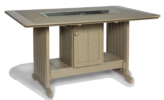 #816D Rectangle Dining Fire Table