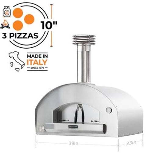 Fontana Forni FIRENZE Hybrid Gas & Wood Oven - New Gen Mangiafuoco Stainless