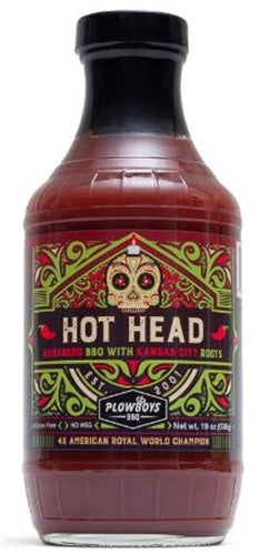 Plowboys Barbeque Hot Head Bbq Sauce 16 Oz. Bottle Savory Heat Habanero Flavor
