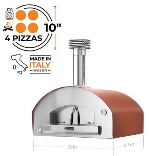 Fontana Forni ROMA Hybrid Gas & Wood Oven - New Gen Marinara Red