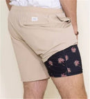 Simply Southern Palm Tree Lined Khaki Shorts