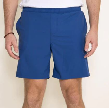 Simply Southern Tropical Lined Blue Shorts