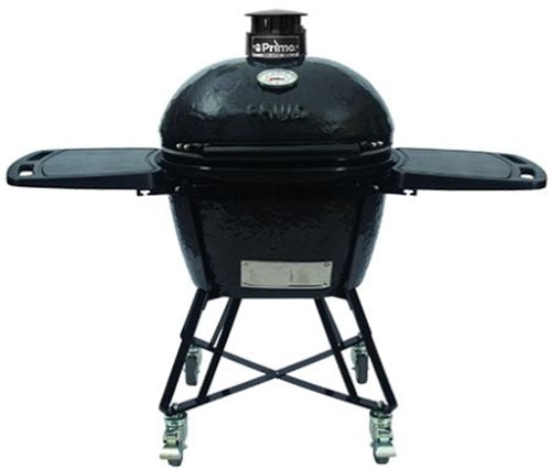 Primo Oval Large 300 Ceramic Kamado Grill With Cradle, Side Shelves And Stainless Steel Grates