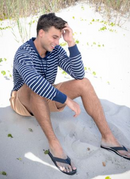 Simply Southern Stripe Lightweight Navy Hoodie