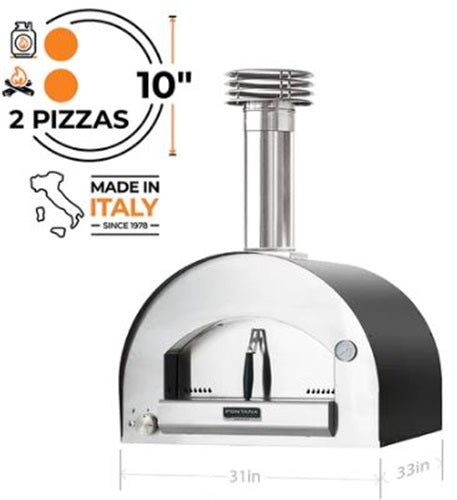 Fontana Forni NAPOLI Hybrid Gas & Wood Oven - New Gen Margherita Gray