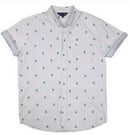Simply Southern Palm Print Light Blue Buttondown Shirt