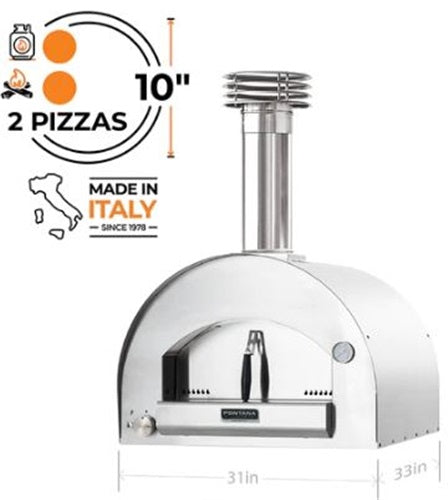 Fontana Forni NAPOLI Hybrid Gas & Wood Oven - New Gen Margherita Stainless