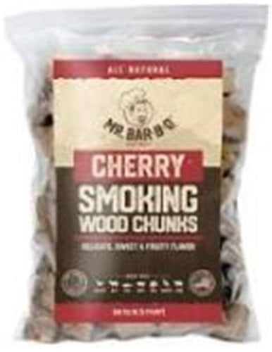 Mr. Bar-B-Q Cherry Smoking Wood Chunks | All-Natural BBQ Wood Chunks | Delicious Smokey Fruity Flavor | 3.5 Pound Bag of Wood Chunks