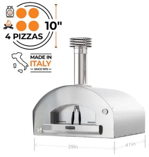 Fontana Forni ROMA Hybrid Gas & Wood Oven - New Gen Marinara Stainless