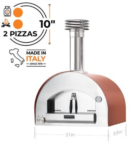 Fontana Forni NAPOLI Hybrid Gas & Wood Oven - New Gen Margherita Red