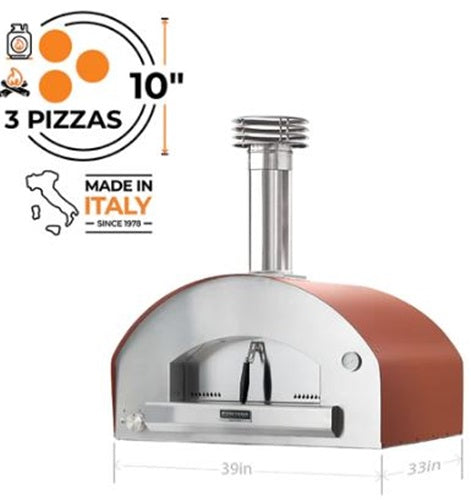 Fontana Forni FIRENZE Hybrid Gas & Wood Oven - New Gen Mangiafuoco Red